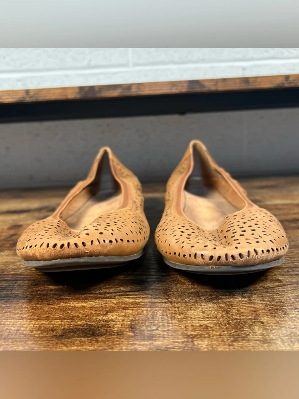 Vionic Ballet Flat Slip On Casual Shoes Brown Cutout Women's 9.5 - Picture 3 of 9